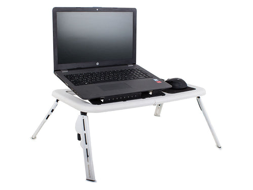 Masuta pliabila suport laptop, cu 2 ventilatoare USB, mouse pad, suport cana si pix