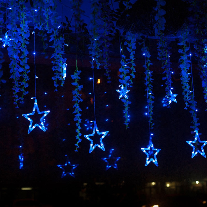 Lumini de Crăciun - Stele Căzătoare - Lungime 270cm (Albastre)