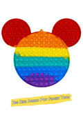 Jucarie Antistres Pop it, Silicon, Forma Mickey Mouse, Multicolor, 40 cm