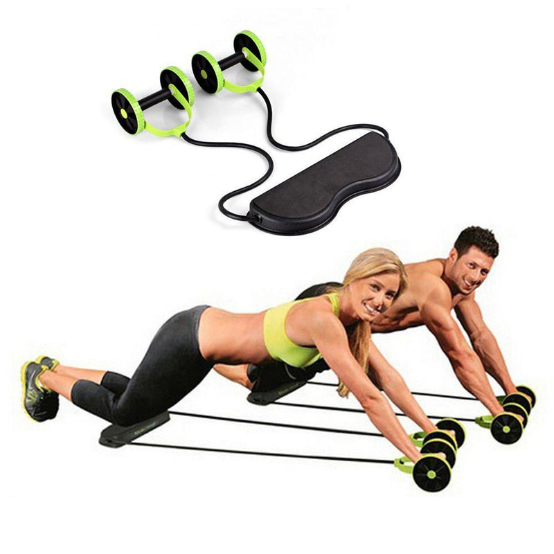 Extensor fitness cu suport pentru genunchi, negru/verde, 2.2 m x 13 cm, Revoflex Xtreme