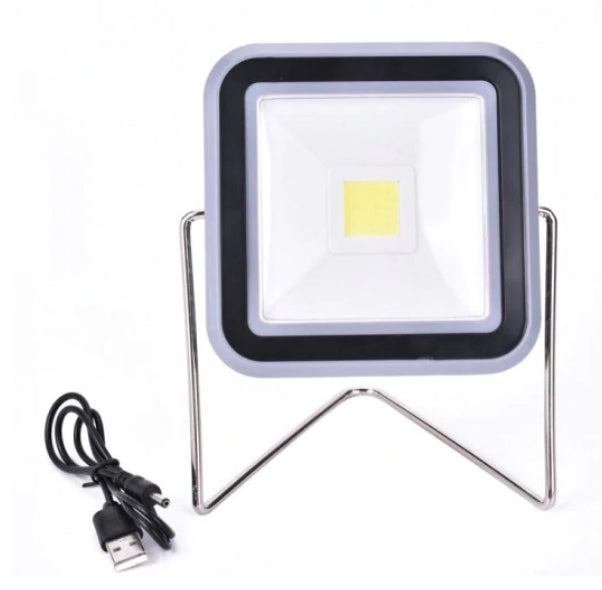 Lanterna solara camping cu functie de Powerbank, USB alb/negru