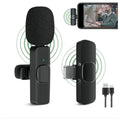Microfon Wireless K8 Tip Lavaliera Conector USB Type C/iPhone sau Android, negru