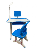 Set birou si scaun pentru copii, reglabile pe intaltime, cu lampa si suport de tableta