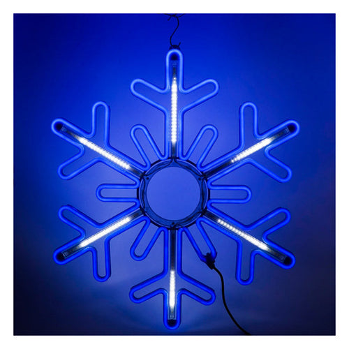 Decoratiune LED Fulg de Nea, 80X80cm, albastru