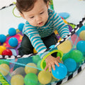 Centru de activitati 3 in 1 si saltea de joaca „Broasca Testoasa” pentru copii si bebelusi cu 4 jucarii si 30 de bile multicolore
