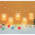 Instalatie de Craciun tip Perdea cu 6 figurine LED 3D, 3M, galben