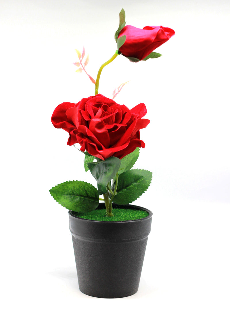 Trandafir rosu artificial in ghiveci 20cm