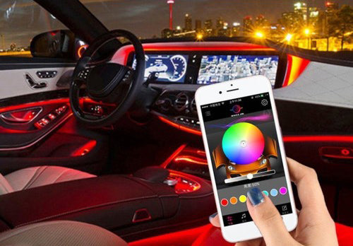 Fir cu lumina ambientala auto pentru decor, multicolor, control prin Bluetooth, 5M